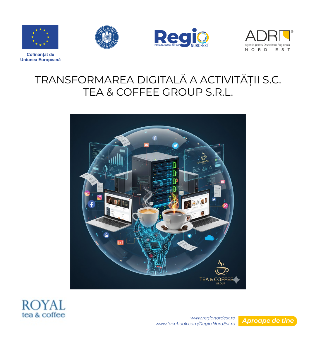 Transformarea digitală a activității S.C. TEA & COFFEE GROUP S.R.L. — banner proiect ADR